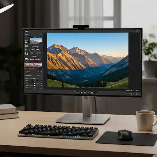 VSCO edit on monitor
