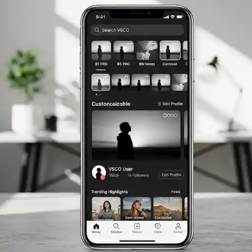 VSCO app on smartphone screen
